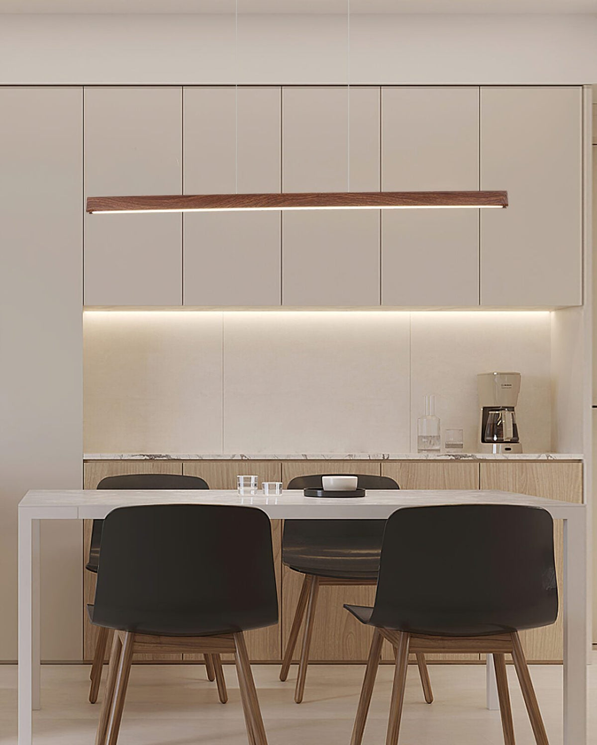 Simple Walnut Led Pendant Light