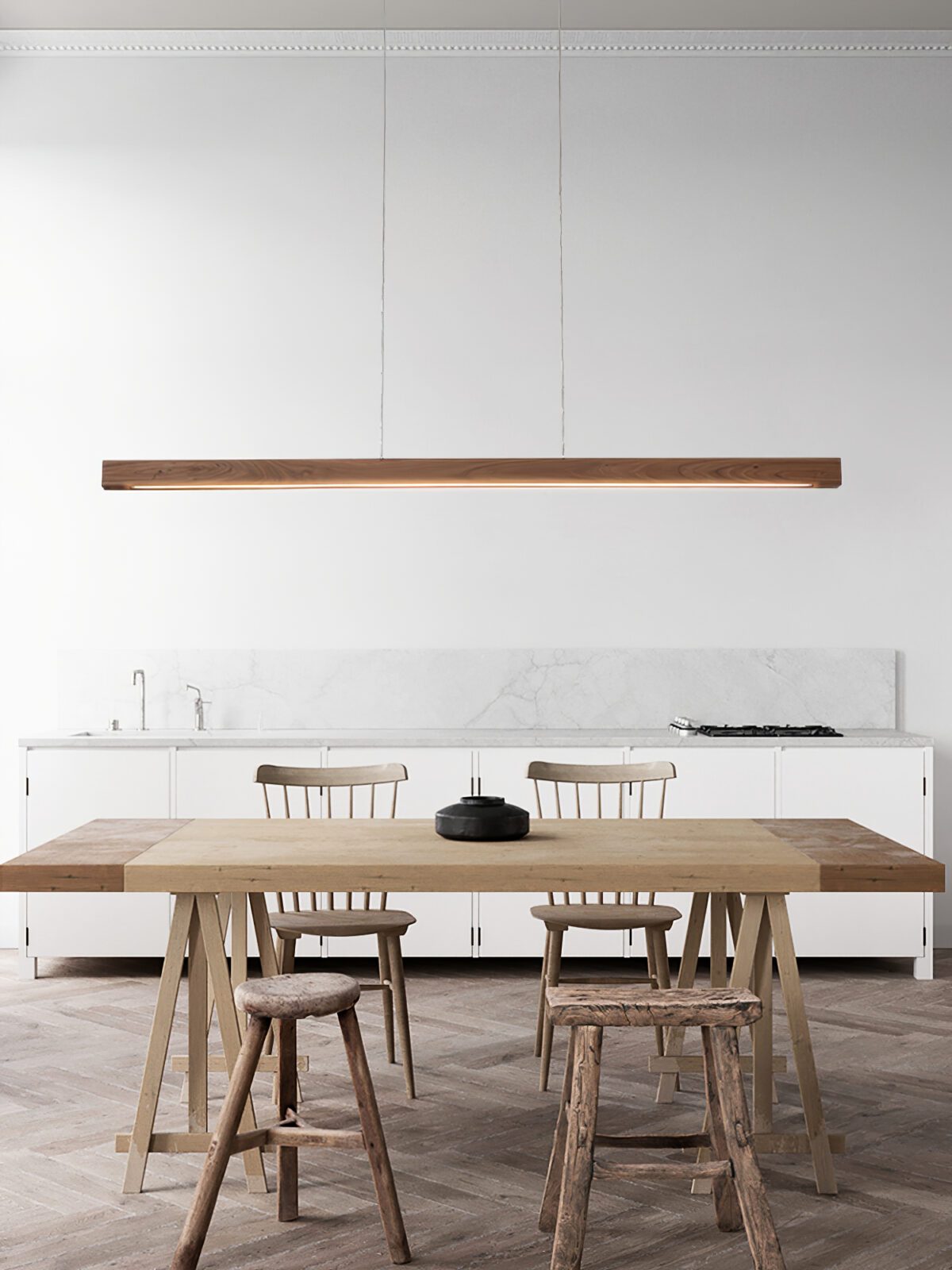 Simple Walnut Led Pendant Light