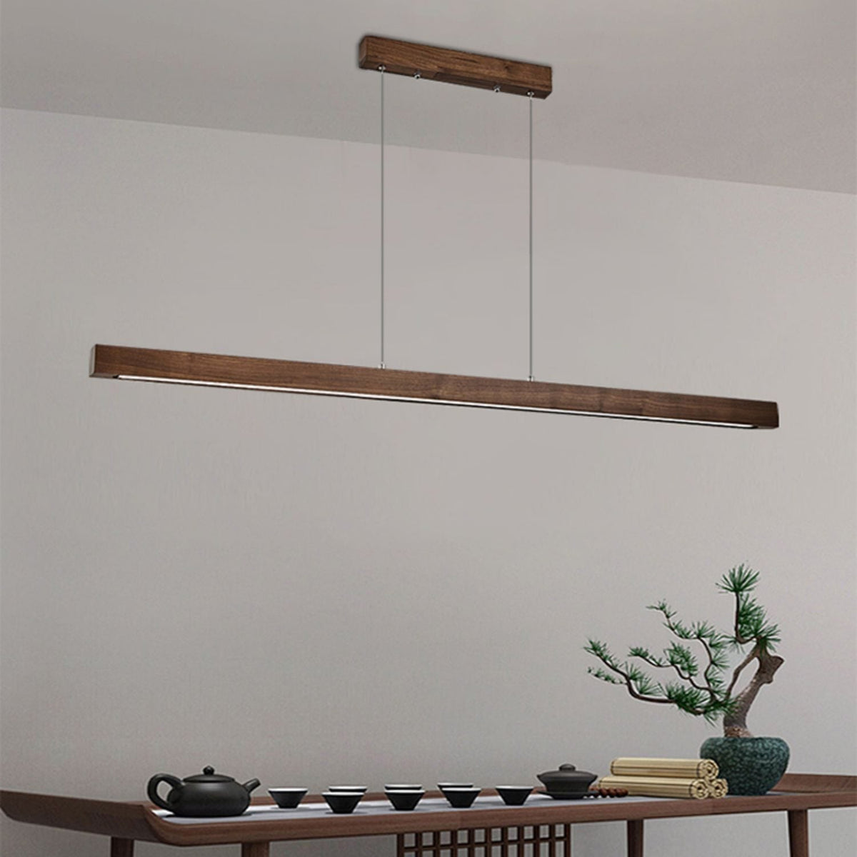 Simple Walnut Led Pendant Light