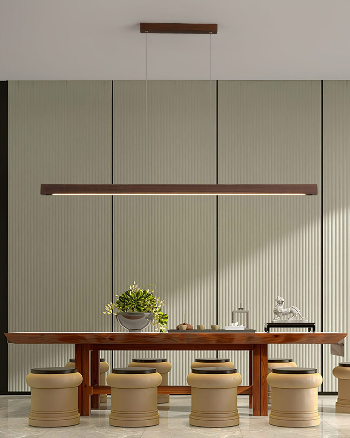 Simple Walnut Led Pendant Light