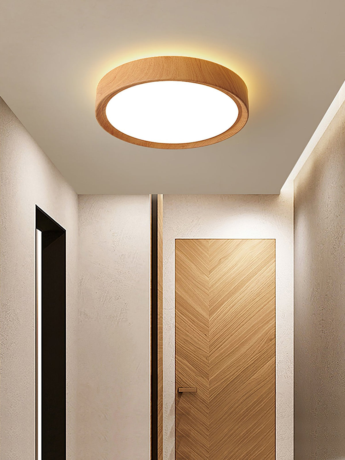 Simple Wood Grain LED Ceiling Light
