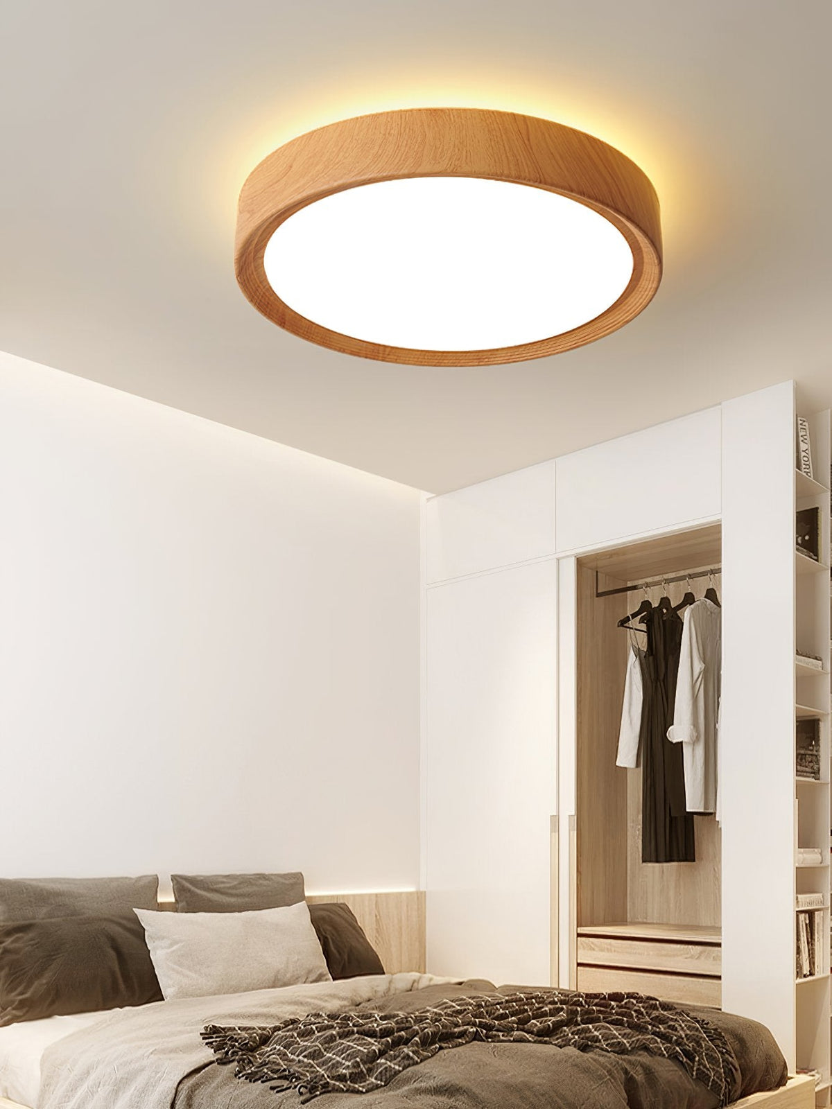Simple Wood Grain LED Ceiling Light