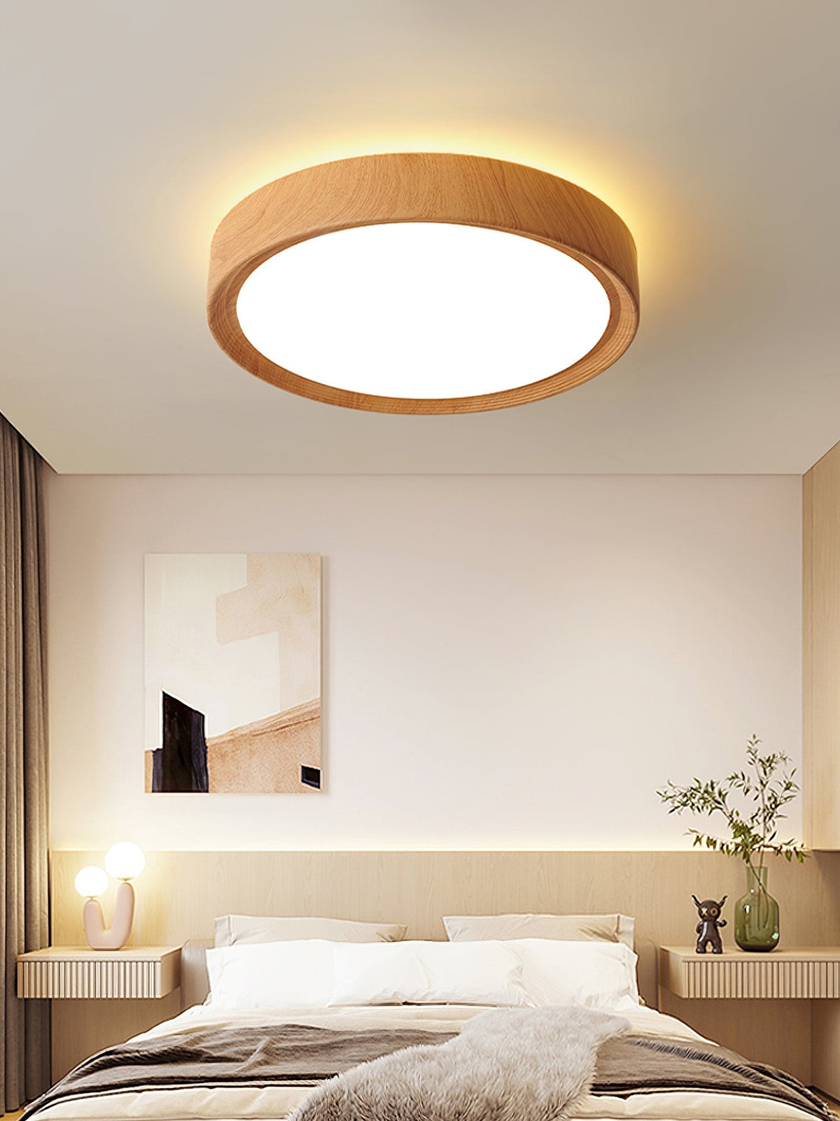 Simple Wood Grain LED Ceiling Light