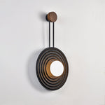 Singularitas Black Travertine Wall Sconce with Walnut Accent