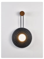 Singularitas Black Travertine Wall Sconce with Walnut Accent