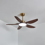 Sirocco Breeze Ceiling Fan with Integrated LED Light, Walnut and Brass, 42"