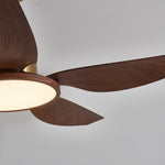 Sirocco Breeze Ceiling Fan with Integrated LED Light, Walnut and Brass, 42"