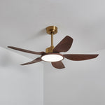 Sirocco Breeze Ceiling Fan with Integrated LED Light, Walnut and Brass, 42"