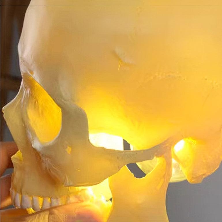 Skull Pendant Light – Beige Resin & Metal Designer Hanging Lamp