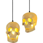 Skull Pendant Light – Beige Resin & Metal Designer Hanging Lamp