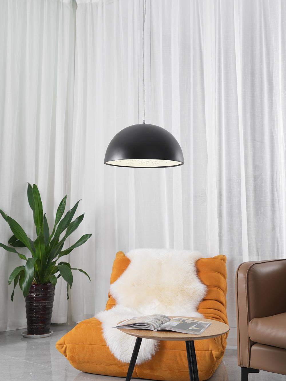 Hemisfera Plaster Pendant Light — Designer Hemisphere Suspension Lamp