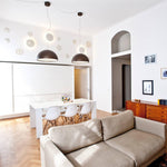 Hemisfera Plaster Pendant Light — Designer Hemisphere Suspension Lamp
