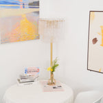 Skylar Brass and Glass Floor Lamp for Living Room and Bedroom