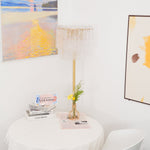 Skylar Brass and Glass Floor Lamp for Living Room and Bedroom