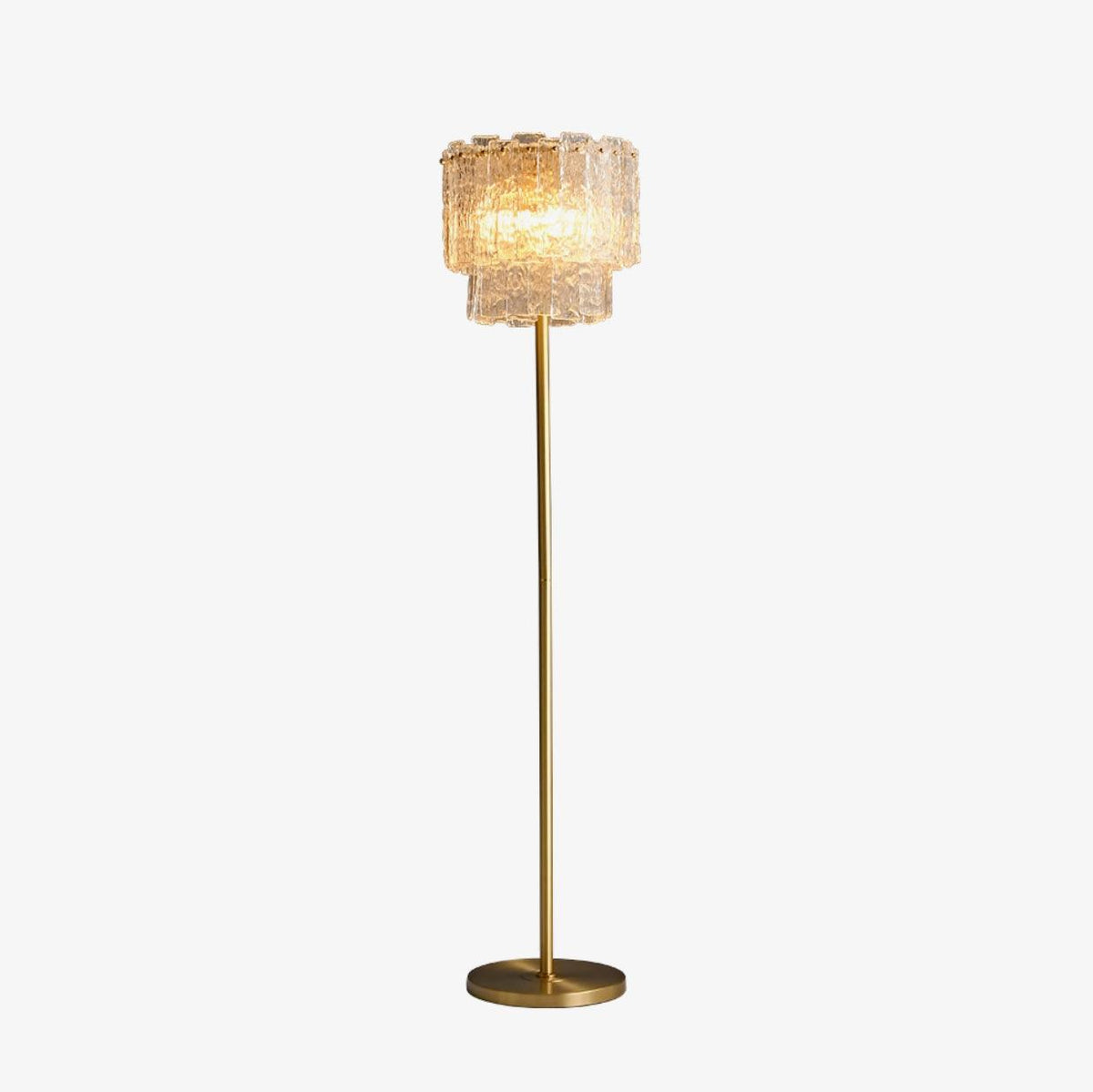 Skylar Brass and Glass Floor Lamp for Living Room and Bedroom