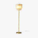 Skylar Brass and Glass Floor Lamp for Living Room and Bedroom