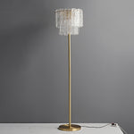 Skylar Brass and Glass Floor Lamp for Living Room and Bedroom