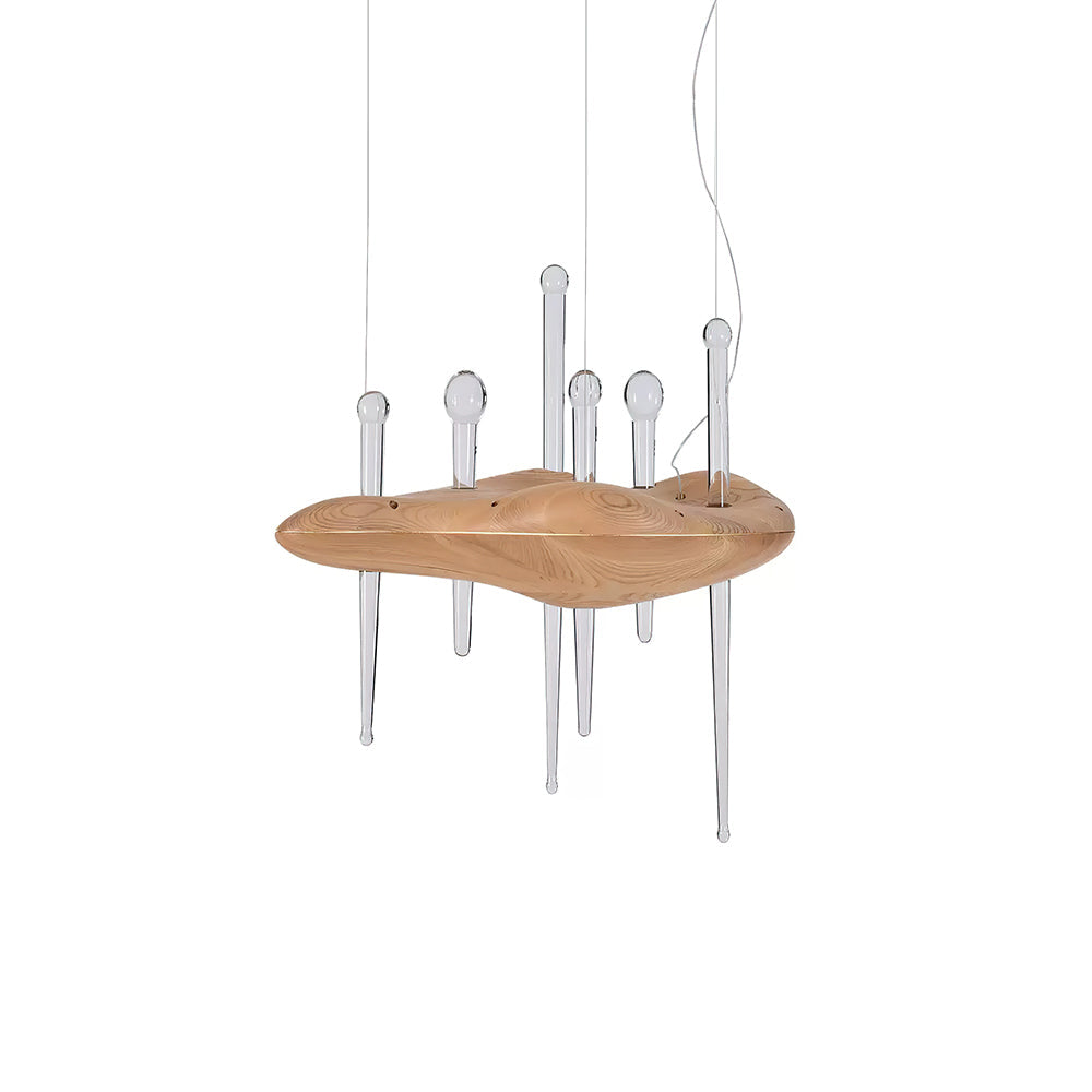 Skyward Thorn Modern Wood LED Chandelier for Dining Room and Living Space