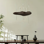 Skyward Thorn Modern Wood LED Chandelier for Dining Room and Living Space