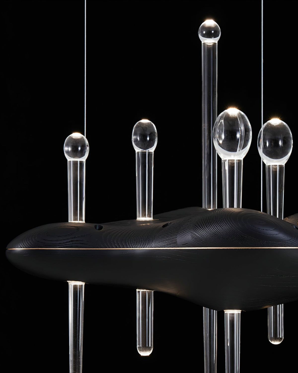 Skyward Thorn Modern Wood LED Chandelier for Dining Room and Living Space