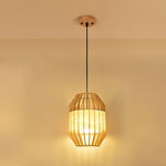 Slatted Cage Wooden Pendant Light