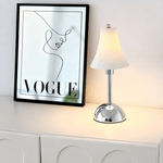Slim Waist Table Lamp – Modern Chrome & Pleated Shade