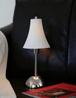 Slim Waist Table Lamp – Modern Chrome & Pleated Shade