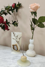 Small Jade Vase Table Lamp in Natural Stone for Ambient Lighting
