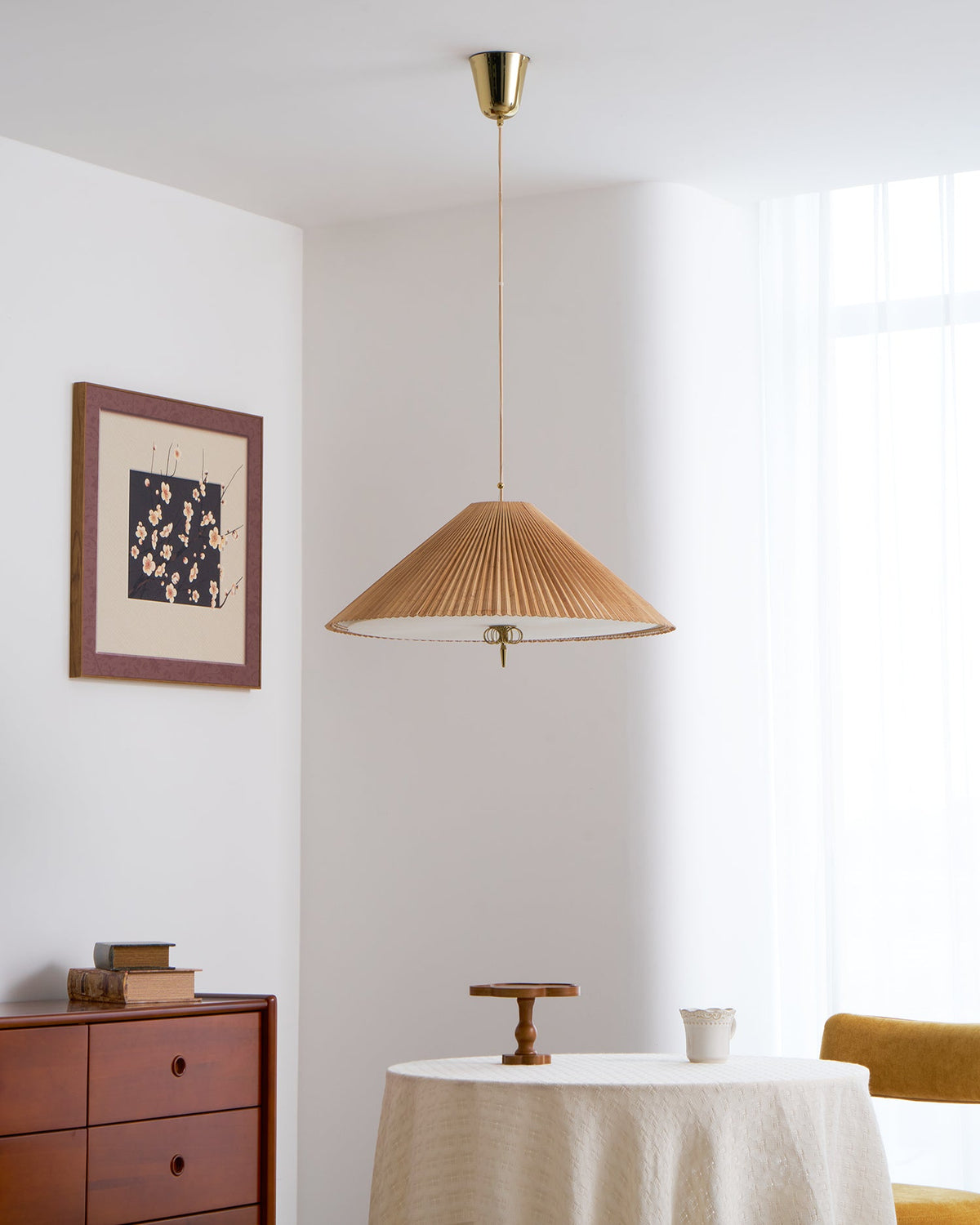 Tynellia Pendant Light – Natural Bamboo & Brass Nordic Pendant Lamp