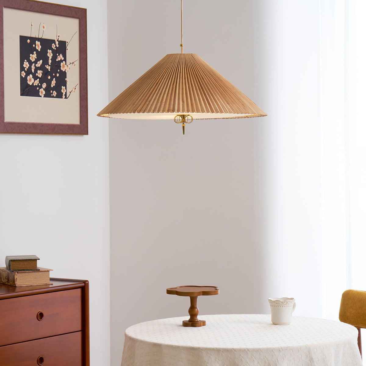 Tynellia Pendant Light – Natural Bamboo & Brass Nordic Pendant Lamp
