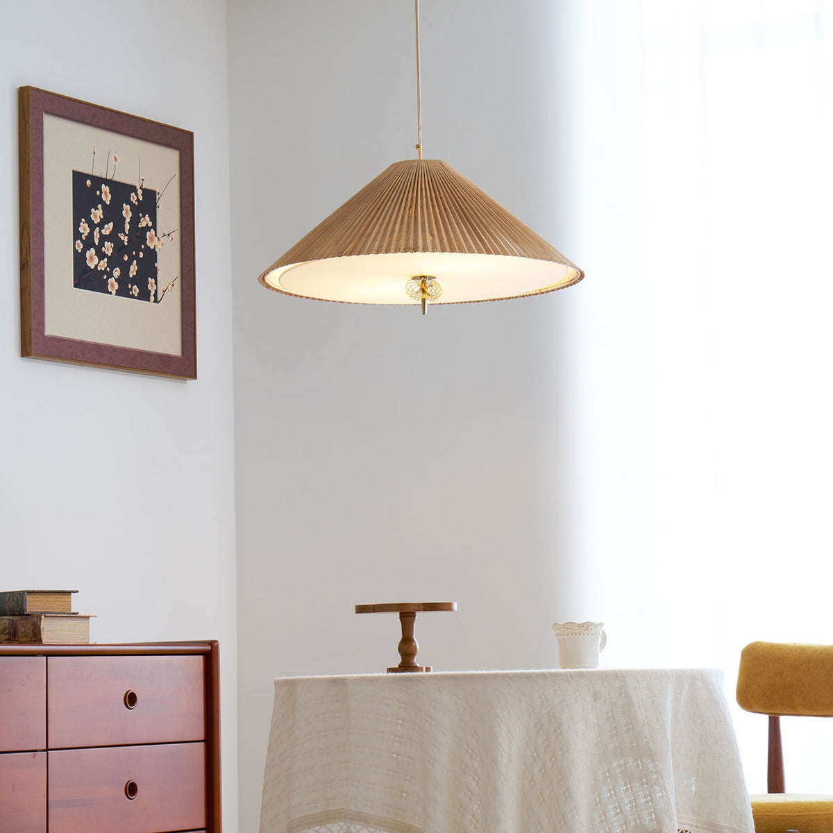 Tynellia Pendant Light – Natural Bamboo & Brass Nordic Pendant Lamp