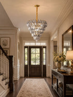 Smoke Gray Empire Chandelier – Hand-Cut Glass Pendant Light