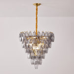 Smoke Gray Empire Chandelier – Hand-Cut Glass Pendant Light