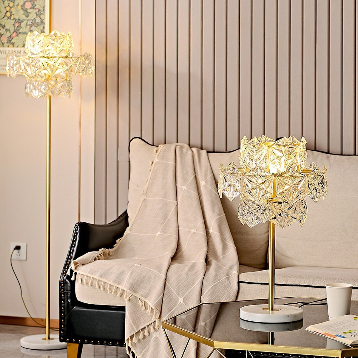 Schneeflocke Kristall Tischlampe