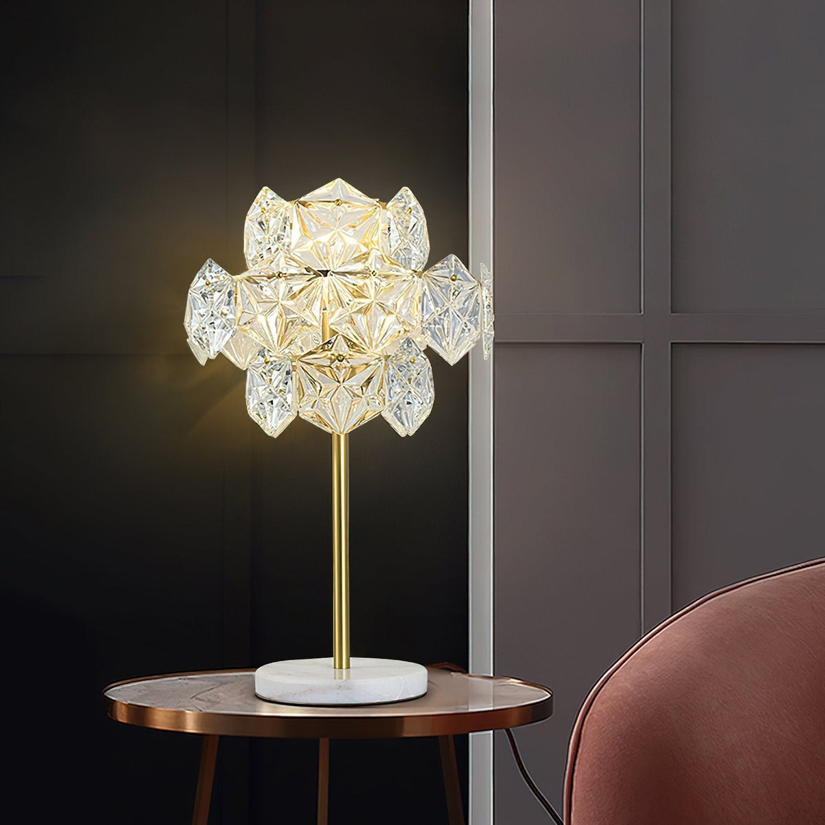 Schneeflocke Kristall Tischlampe