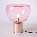 Sculptural Hand-Blown Glass Table Lamp with Mirrored Metal Base