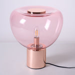 Sculptural Hand-Blown Glass Table Lamp with Mirrored Metal Base
