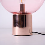 Sculptural Hand-Blown Glass Table Lamp with Mirrored Metal Base