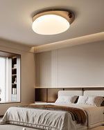 Walnut Wood Accent LED Flush Mount Ceiling Light