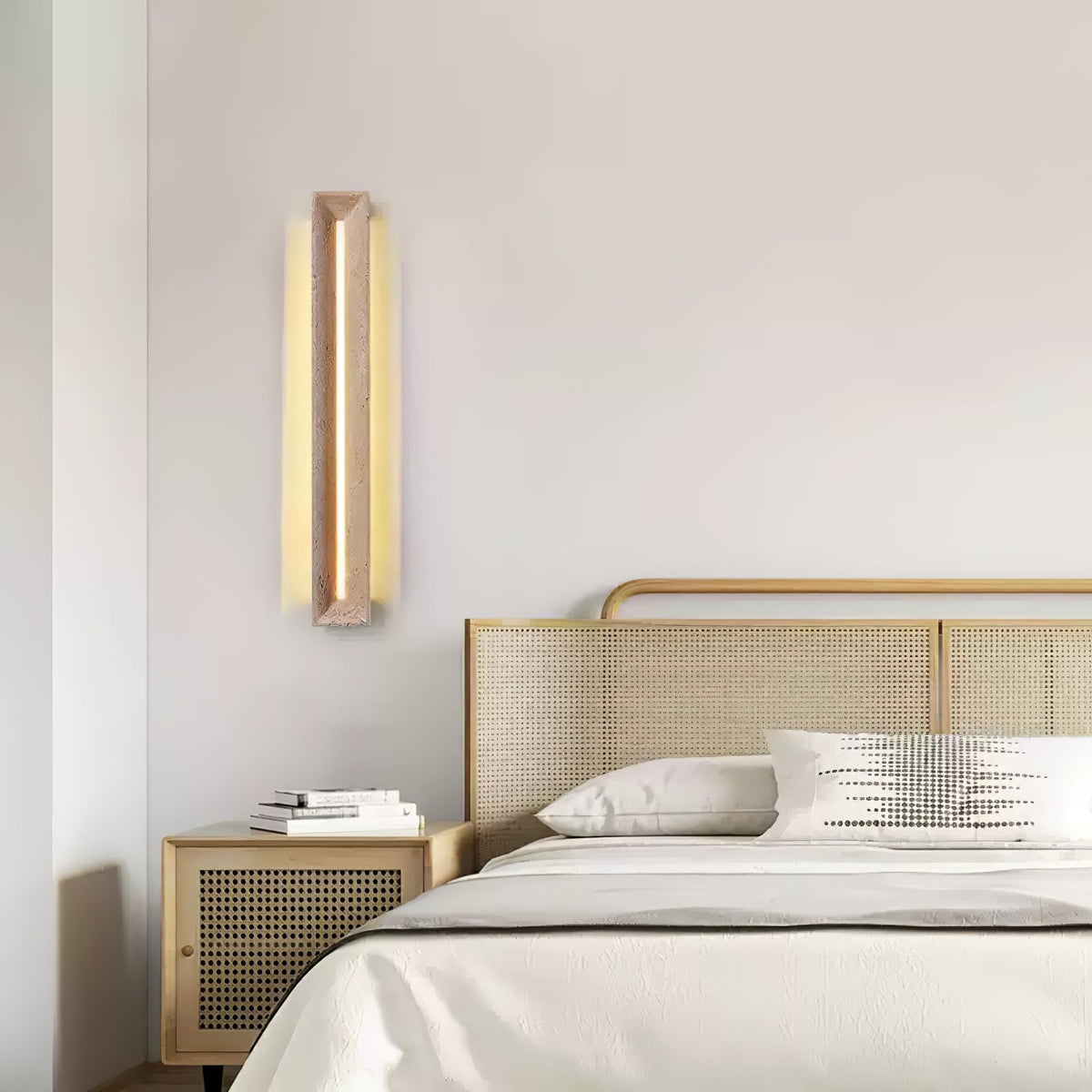 Solace Travertine Beam Wall Sconce – Modern LED Wall Light