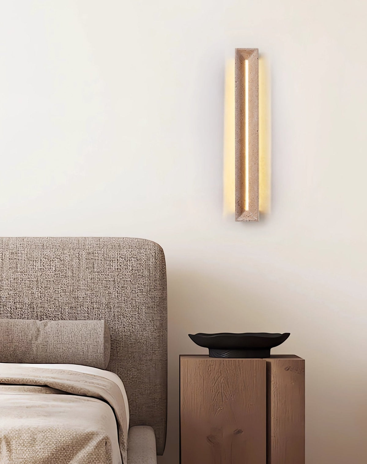 Solace Travertine Beam Wall Sconce – Modern LED Wall Light