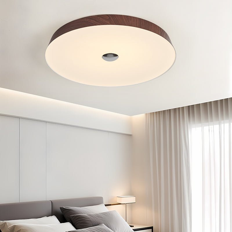 Solace Woodgrain LED Flush Mount Ceiling Light for Modern Interiors