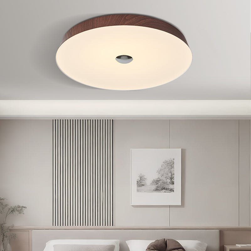 Solace Woodgrain LED Flush Mount Ceiling Light for Modern Interiors
