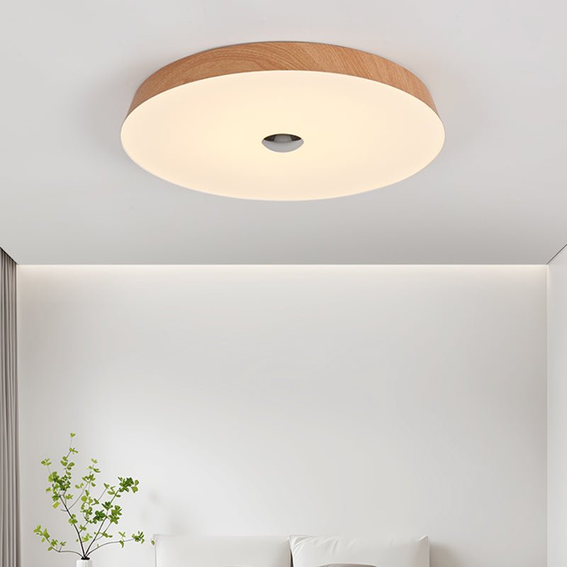 Solace Woodgrain LED Flush Mount Ceiling Light for Modern Interiors