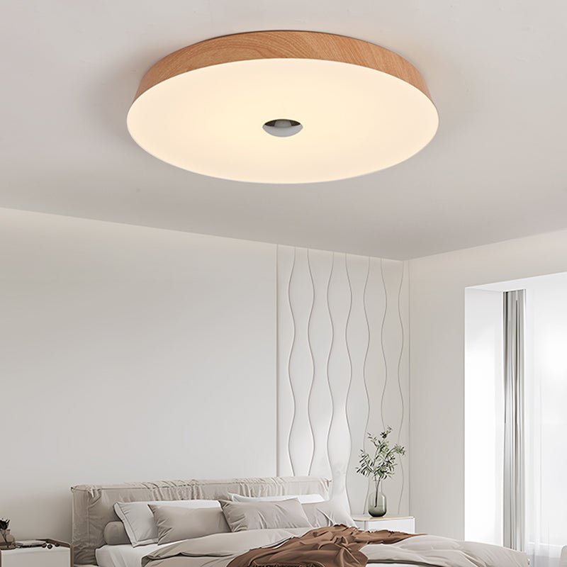 Solace Woodgrain LED Flush Mount Ceiling Light for Modern Interiors