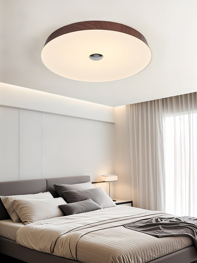 Solace Woodgrain LED Flush Mount Ceiling Light for Modern Interiors