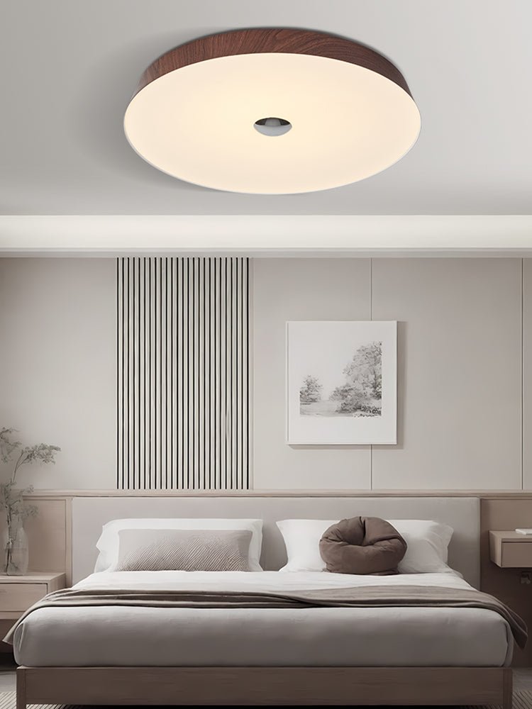 Solace Woodgrain LED Flush Mount Ceiling Light for Modern Interiors