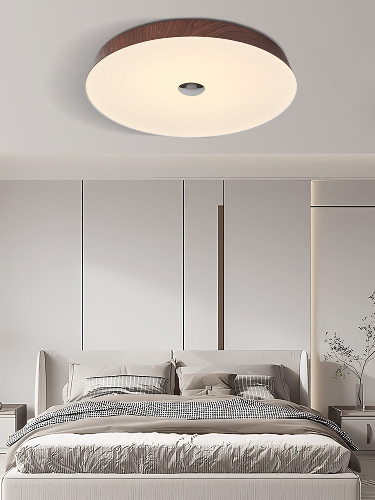 Solace Woodgrain LED Flush Mount Ceiling Light for Modern Interiors