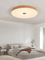 Solace Woodgrain LED Flush Mount Ceiling Light for Modern Interiors