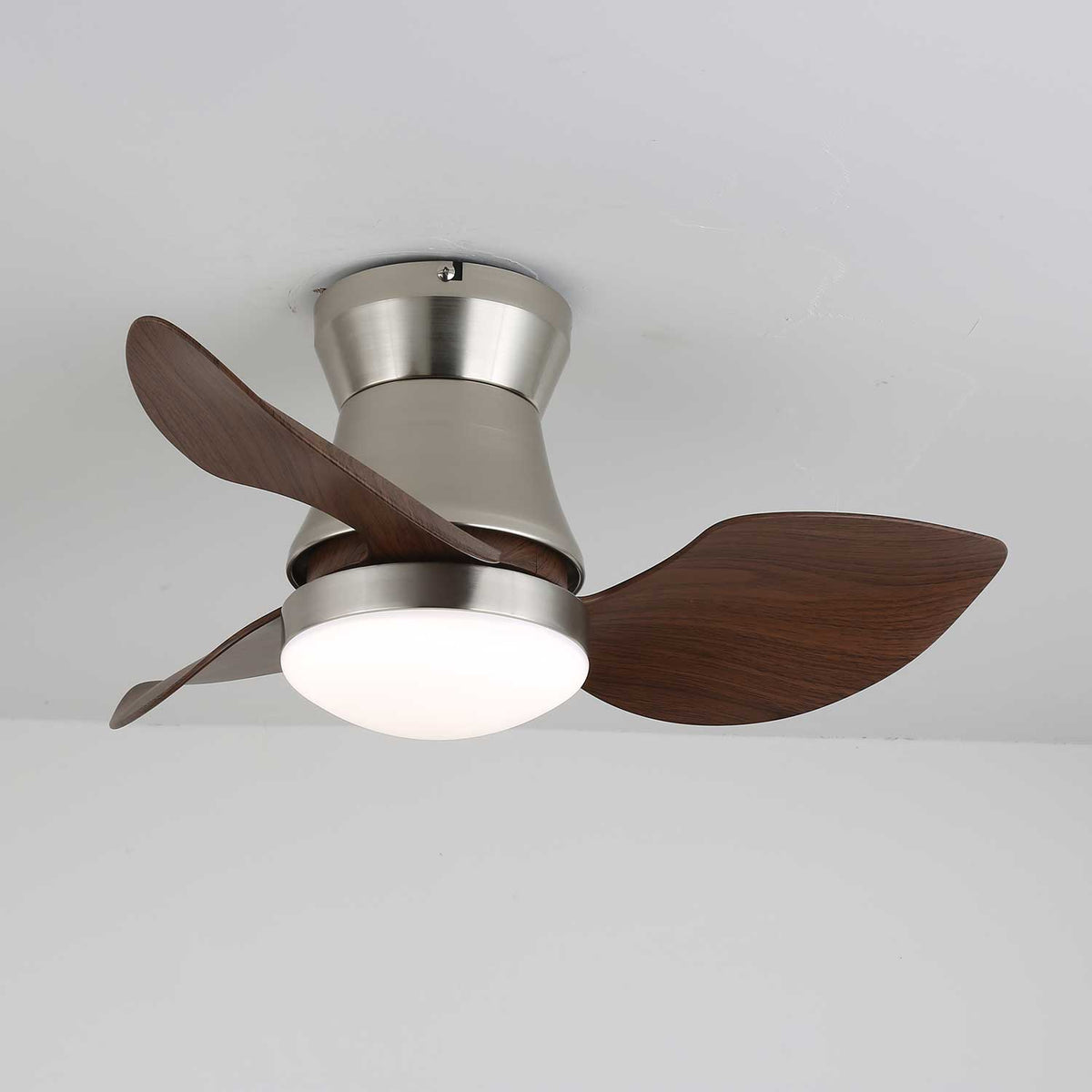 Solano Bloom Ceiling Fan Light with LED, Walnut Finish